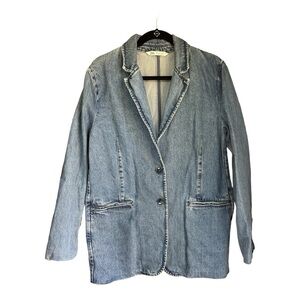 Zara Oversized TRF Denim Blazer Jacket Size Medium